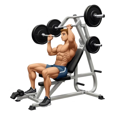 side-view bodybuilder seated weighted calf-raise machine lower leg exercise sticker