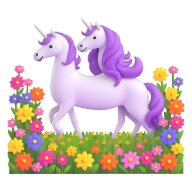 unicorn in a field of flowers sticker