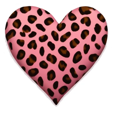 leopard print heart pink sticker