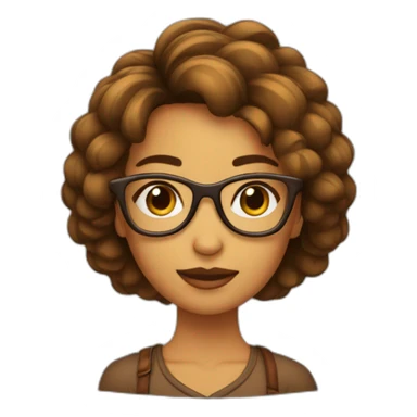  Chica con pelo marron largo y gafas marrones sticker