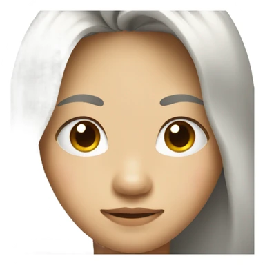 asian, a litttle square face, long hair sticker