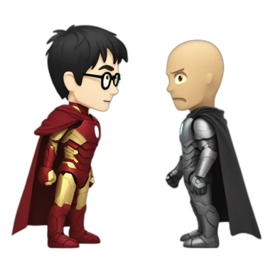 Harry Potter fight with ironman face to face sticker
