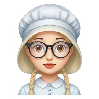 Girl in bonnet and glasses sticker
