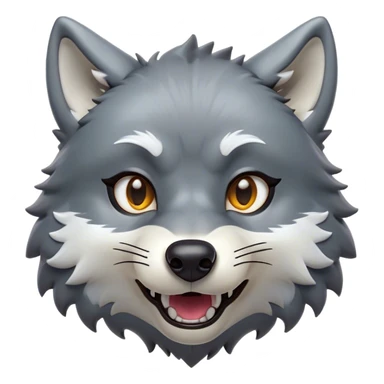 Cinematic Comical Wolf Portrait Emoji, Head tilted dramatically with an exaggeratedly amused expression, featuring a striking grey and white Fur with bold accents and wide, expressive eyes filled with playful disbelief, Simplified yet hilariously expressive features, highly detailed, glowing with a slightly sassy glow, high shine, dramatic yet playful, stylized with an air of cheeky wilderness mischief, bright and endearing, soft glowing outline, capturing the essence of a spirited and over-the-top wolf, so meme-worthy it feels like it could howl its way into internet fame instantly! sticker