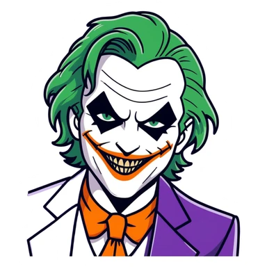 the joker from the movie with his tongue out sticker