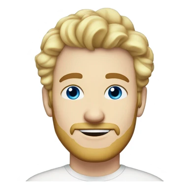 3/4 profile light curl blonde 30yo man blue eyed pale skin sticker