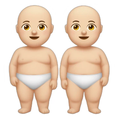 conjoined-twin fatty bald heads sticker