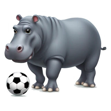 hippo as soccer player sticker