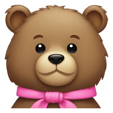 bear with a pink bow around the neck sticker