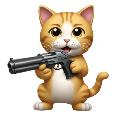 Cat with gun sticker