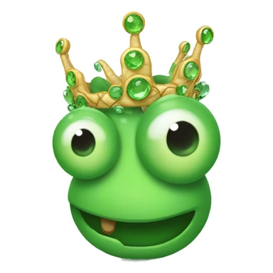 Green worm wearing a tiara sticker