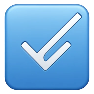 a square checkmark in a blue color sticker