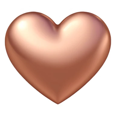 heart with a metallic rose gold finish sticker