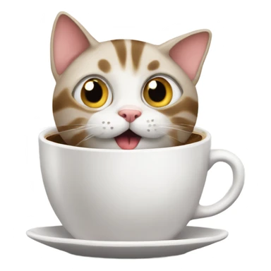 cat that looks like a coffee cup sticker