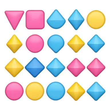 A collection of pink and blue and yellow shapes sticker