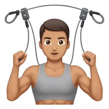 cable machine exercise pulling cable towards face with both hands sticker