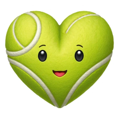 tennis shape heart no face sticker