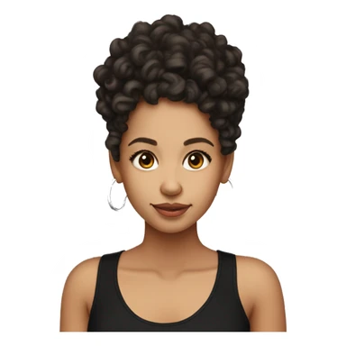 Pretty lightskin girl , with pencil curls, and black tank top sticker