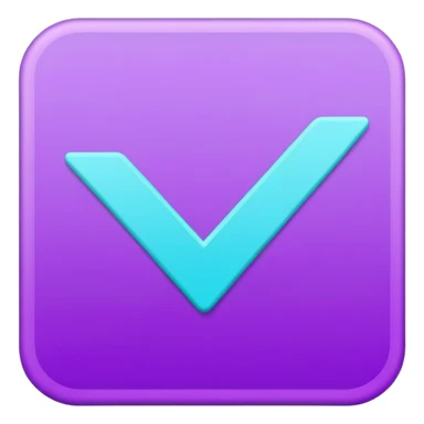 purple and cian checkmark sticker
