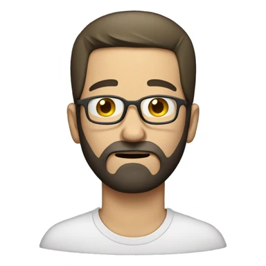 white man crying with head in hands with glasses and dark beard sticker