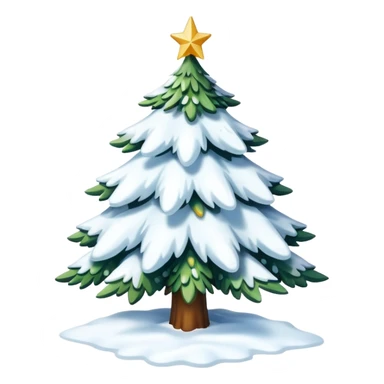 Christmas tree in the shape of snow sticker