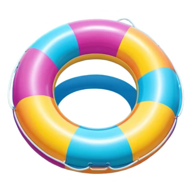 inflatable pool float object icon, colorful swimming ring, glossy plastic texture, summer vibe, 3D cartoon, mobile game icon style, centered, clean background, no text, no watermark
 sticker