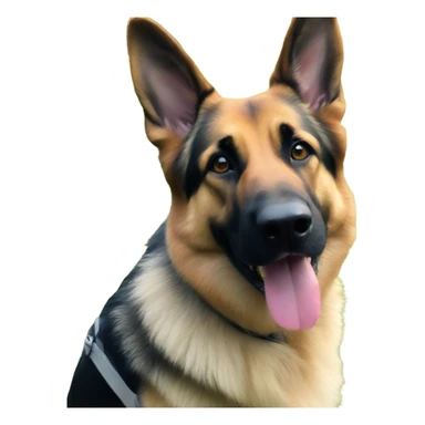 German shepherd on walk sticker