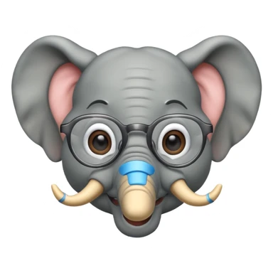 gözlüklü filler sticker