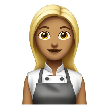 Cocinera rubia PELO LARGO DELANTAR NEGRO sticker