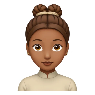 cô ý tóc nâu và búi tóc  sticker