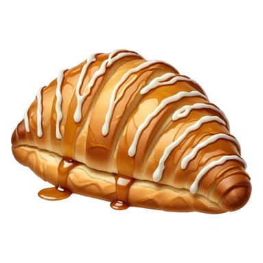 Almond croissant with a caramel syrup on it sticker