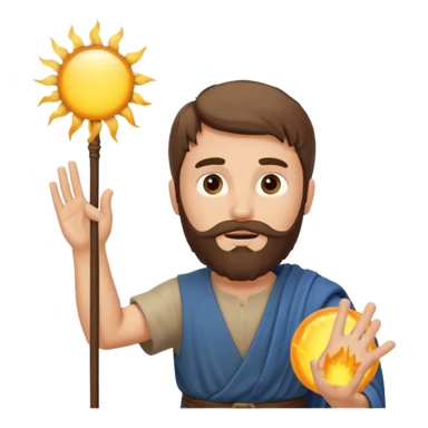 joshua bible chracter bearded man raising his hand stopping the sun sticker