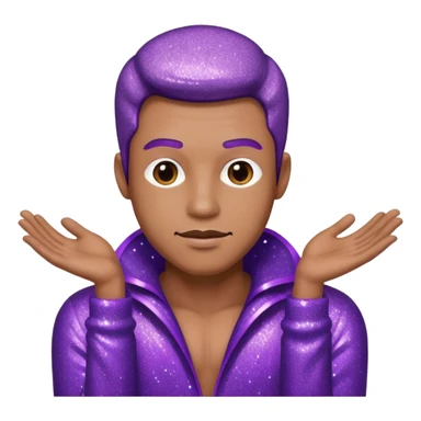 man office supervisor wearing glitter purple glittery clothes sticker