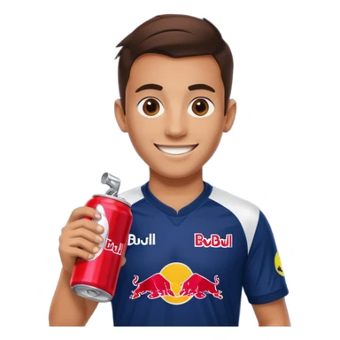 Red bull energy drink imogi for soccer players sticker