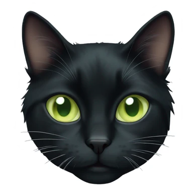 Black long haired cat with light green eyes sticker