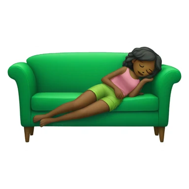 Girl sleeping on a Green Sofa sticker