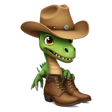 Dinosaur wearing western boots on his feet  sticker