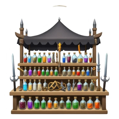 weapon market where we buy sword ,armor, potion  sticker