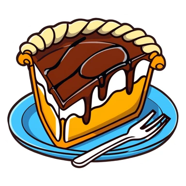 piece of pie drizzled in chocolate sticker