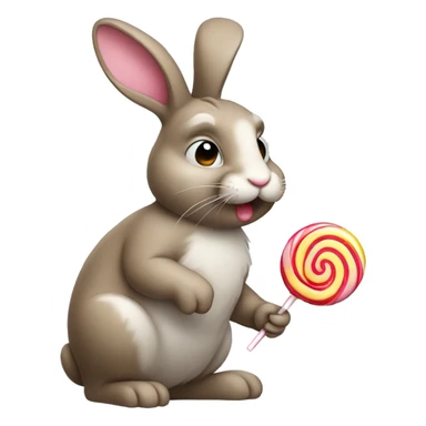 bunny eating lollipop  sticker