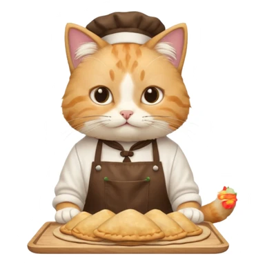 A cat making empanadas sticker