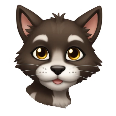 Anthro Shy Cute Cool Edgy Pretty Dark Brown Furry Feline Animal Anthro Sona sticker