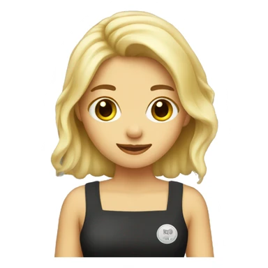 blond hair girl barista sticker