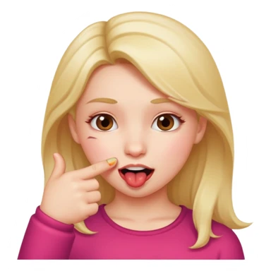 Una chica que tenga una cara y que se muerda el dedo índice  sticker