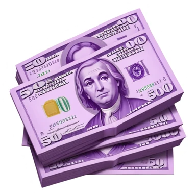 Realistic purple colored 500€ bill sticker