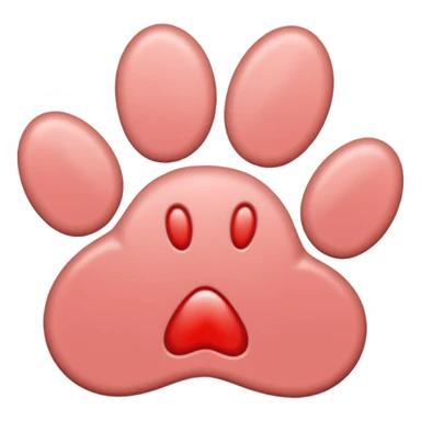 a very light pale pastel red pawprint sticker