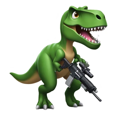 T-Rex with a mini gun sticker