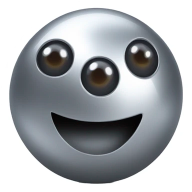 Metal ball with oval-shaped eyes driving on 4 car wheels sticker