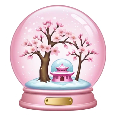 Pastel pink snow globe，Cherry blossom，Pearlescent sticker