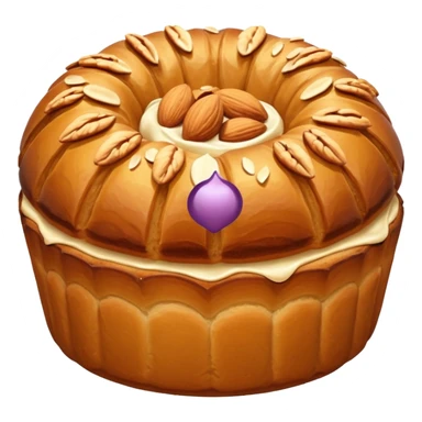 Alsacian kougelhopf with almonds on the top. The base is a bit larger than the top part sticker